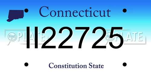 II22725 Connecticut License Plate