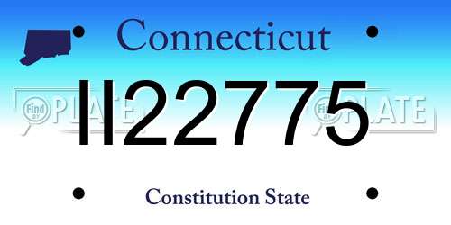 II22775 Connecticut License Plate
