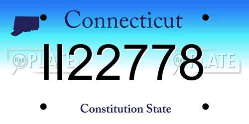II22778 Connecticut License Plate