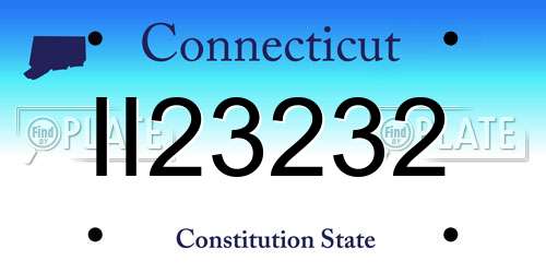 II23232 Connecticut License Plate