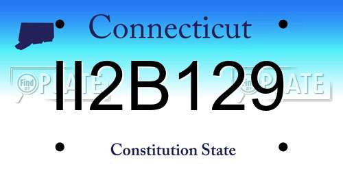 II2B129 Connecticut License Plate