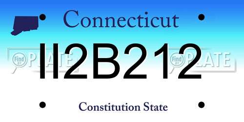 II2B212 Connecticut License Plate