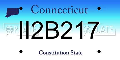 II2B217 Connecticut License Plate