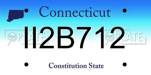 II2B712 Connecticut License Plate