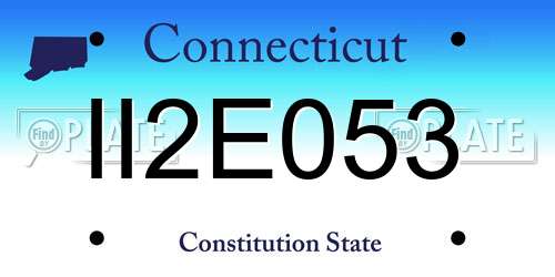 II2E053 Connecticut License Plate