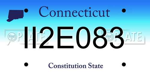 II2E083 Connecticut License Plate