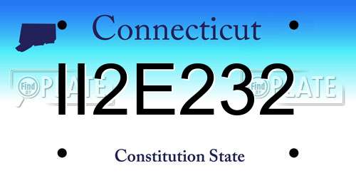 II2E232 Connecticut License Plate