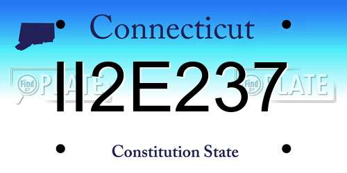 II2E237 Connecticut License Plate