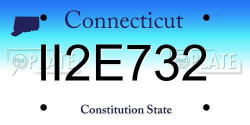 II2E732 Connecticut License Plate