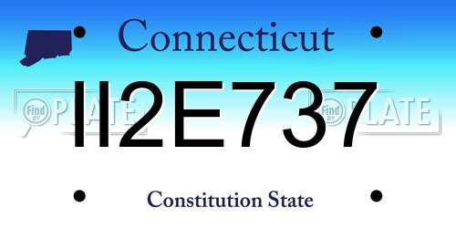 II2E737 Connecticut License Plate