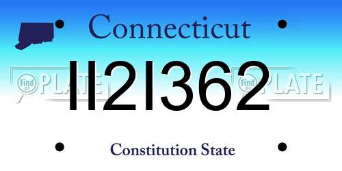 II2I362 Connecticut License Plate