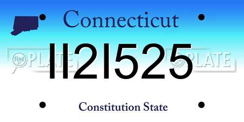 II2I525 Connecticut License Plate