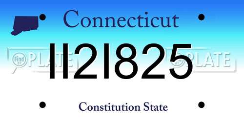 II2I825 Connecticut License Plate