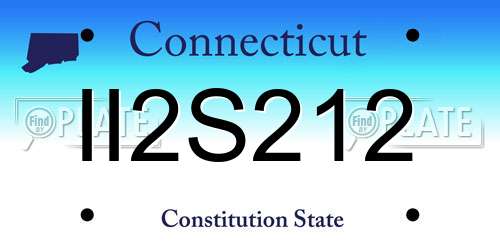 II2S212 Connecticut License Plate
