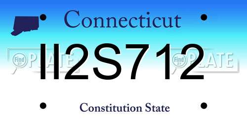 II2S712 Connecticut License Plate