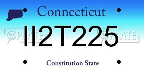 II2T225 Connecticut License Plate
