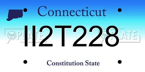 II2T228 Connecticut License Plate