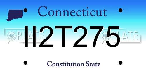 II2T275 Connecticut License Plate