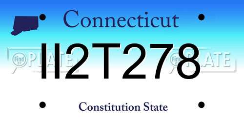 II2T278 Connecticut License Plate