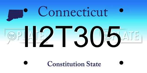 II2T305 Connecticut License Plate