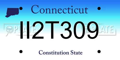 II2T309 Connecticut License Plate