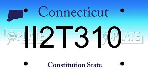 II2T310 Connecticut License Plate