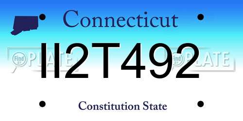 II2T492 Connecticut License Plate