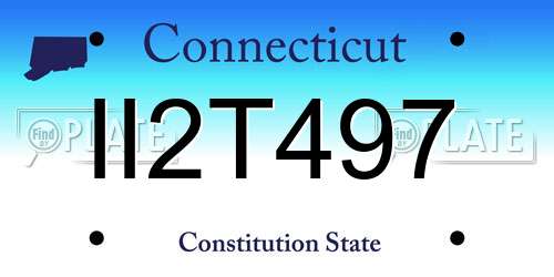 II2T497 Connecticut License Plate