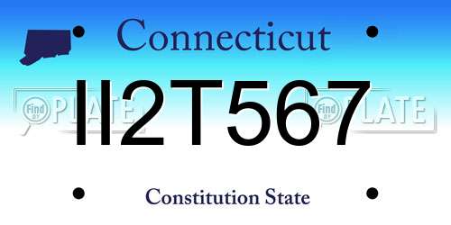 II2T567 Connecticut License Plate