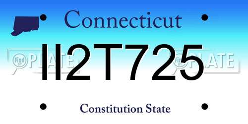 II2T725 Connecticut License Plate
