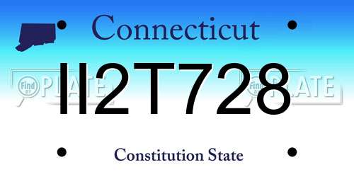 II2T728 Connecticut License Plate