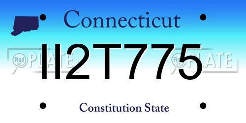 II2T775 Connecticut License Plate