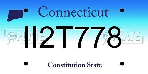 II2T778 Connecticut License Plate