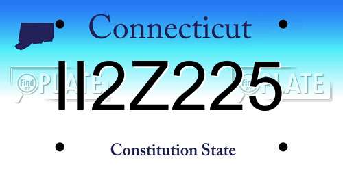 II2Z225 Connecticut License Plate