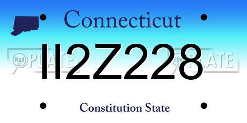 II2Z228 Connecticut License Plate