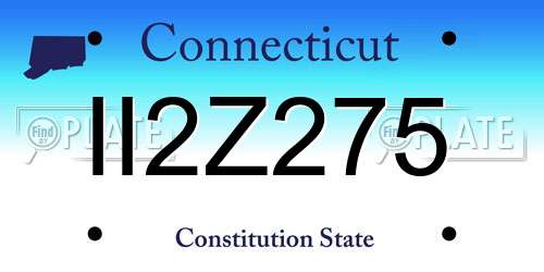 II2Z275 Connecticut License Plate