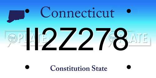 II2Z278 Connecticut License Plate
