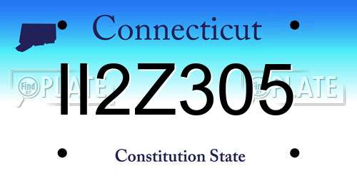 II2Z305 Connecticut License Plate