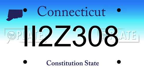 II2Z308 Connecticut License Plate