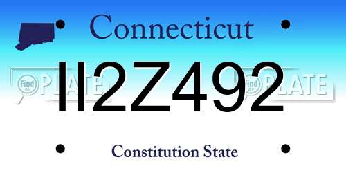 II2Z492 Connecticut License Plate