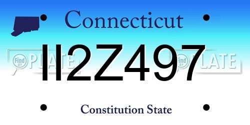 II2Z497 Connecticut License Plate
