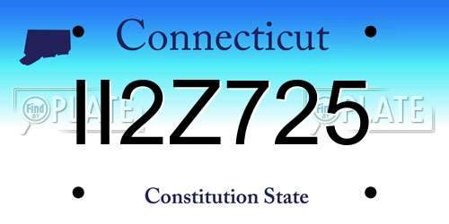 II2Z725 Connecticut License Plate
