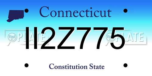 II2Z775 Connecticut License Plate