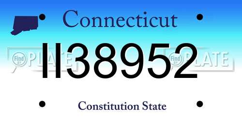 II38952 Connecticut License Plate