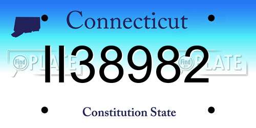 II38982 Connecticut License Plate