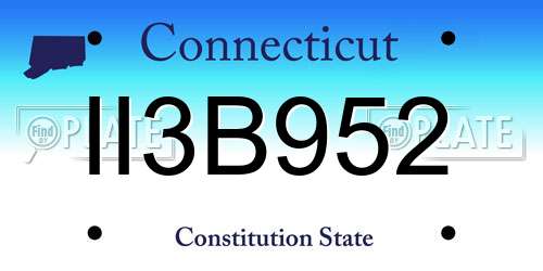II3B952 Connecticut License Plate