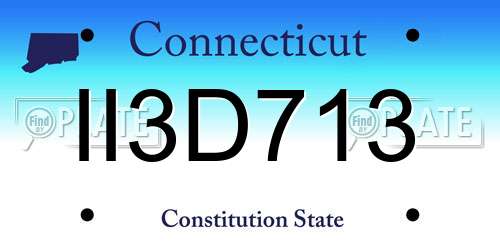 II3D713 Connecticut License Plate