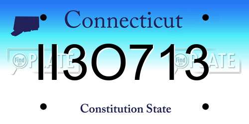 II3O713 Connecticut License Plate