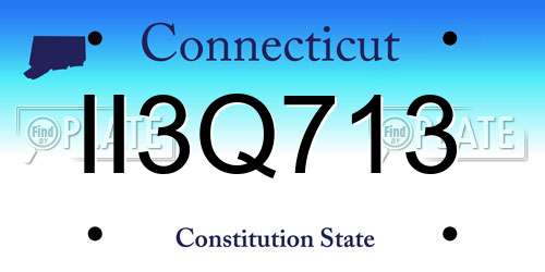 II3Q713 Connecticut License Plate