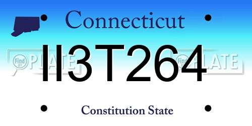 II3T264 Connecticut License Plate